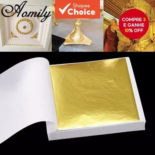 100pcs/Set 9x9cm Prática K Folha De Ouro Puro Brilhante Para Linhas De Móveis Funcionais De Douradura em Oferta na Shopee