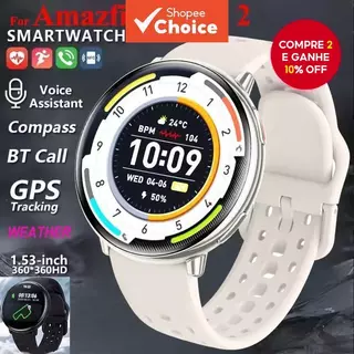  Amazfit Active 2 Relógio Inteligente GPS para Homens e Mulheres com AI GPT Tela AMOLED à Prova d'Água Smartwatch