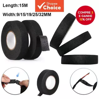Fita De Tecido Impermeável-Isolamento Durável , Forte Adesão , Rolo De 15 M Para Fiação De Carro E Reparos Elétricos em Oferta na Shopee