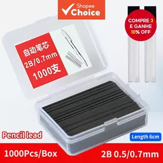 1000pcs 0.5/0.7mm 2B Recargas Automáticas De Chumbo De Lápis , Grafite Suave Apagável Para Estudantes E Desenho em Oferta na Shopee