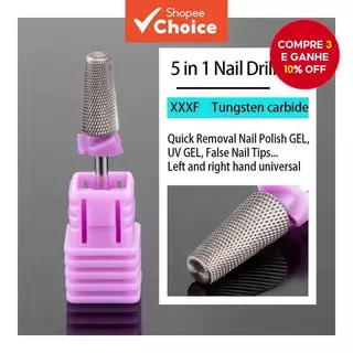Brocas de Unhas de Tungstênio 5 em 1 - Equipamento de Nail Art para remover esmalte em gel UV e manicure. em Oferta na Shopee