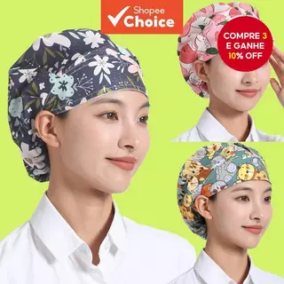 Chapéu Multifuncional à Prova de Poeira e Óleo para Cozinhas, Enfermagem e Higiene. em Oferta na Shopee
