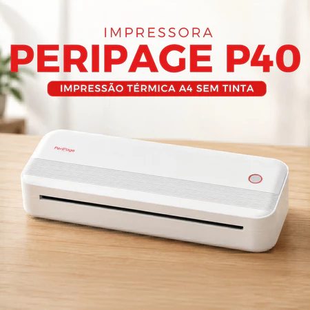 Mini Impressora A4 Térmica Peripage P40 bluetooth tatuagem portátil