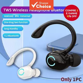 S10 Fones De Ouvido Cor Preta Mini Sem Fio Bluetooth Toque Som Estéreo Único Fone Esportes À Prova Dwaterproof Água Com em Oferta na Shopee
