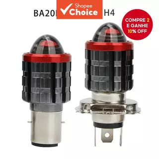 Farol de motocicleta transfronteiriço de venda quente h4 ba20d 20w lâmpada LED de feixe alto e baixo 12v 6.000k luz de n em Oferta na Shopee