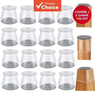 16 Protetores De Chão Para Pernas De Cadeira , Tampas De Almofadas De Móveis De Feltro De Silicone Pisos De Madeira em Oferta na Shopee