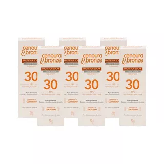 Kit Protetor Solar Facial FPS 30 Cenoura e Bronze 50g - 6un em Oferta na Shopee