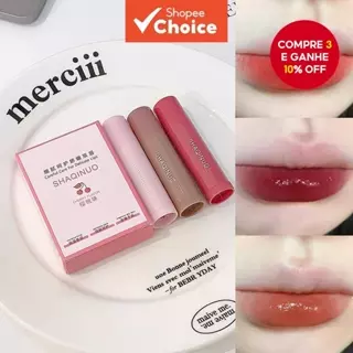 3 Pçs Conjunto Batom Hidratante Matizado Bálsamo Labial Maquiagem Coreana Brilhante Brilho em Oferta na Shopee