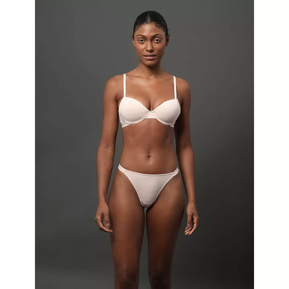 Calcinha Fio Dental String Soft Lace Calvin Klein Underwear Pêssego