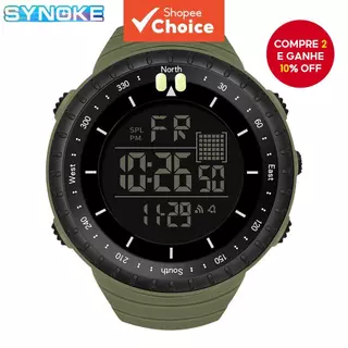 SYNOKE Masculino Esportes Ao Ar Livre Tela Grande Características Luminosas Relógio Elegante À Prova D'água em Oferta na Shopee