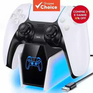 Estação De Carga Rápida Para Controladores Playstation 5 Dualsense E Edge, Acessórios Para PS5 em Oferta na Shopee