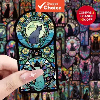 50Pcs Gothic Dark Cat Series Adesivos de Grafite Decorativos para Malas de Celular e Capas de Capacete em Oferta na Shopee