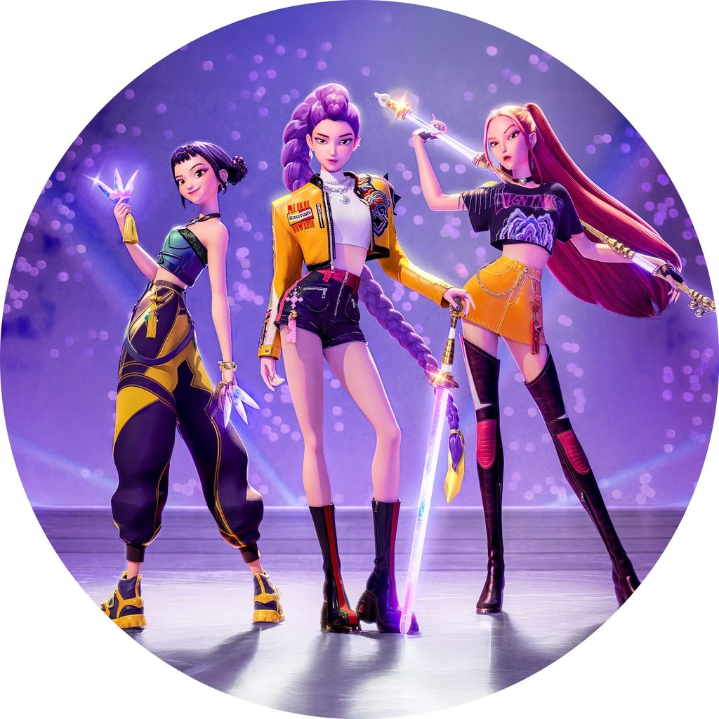 Painel Redondo Tecido Sublimado decor AS GUERREIRAS DO K-POP | Shopee ...