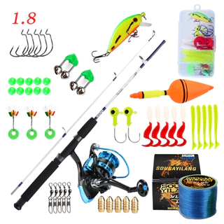 Sougayilang 1.8m Vara De Pesca Relação De Engrenagem 5.2: 1 Conjunto De Carretel Com Linha Isca Alça De EVA Para Água D