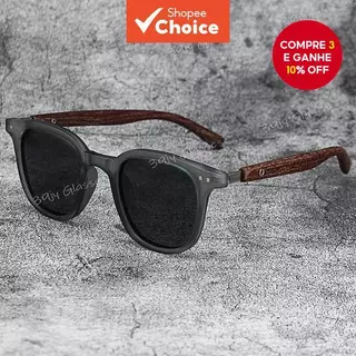 Óculos De Sol Quadrados Clássicos Imitação De Grão De Madeira Proteção UV Ao Ar Livre Para Homens E Mulheres em Oferta na Shopee