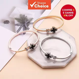 Bracelete Aberta De Quatro Folhas Da Moda Lucky Clover Bracelet Simples Rosa Gold Versátil em Oferta na Shopee