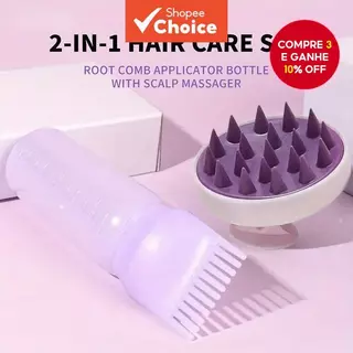 Conjunto De Cuidados Capilares De Duas Peças : Pente De Raiz E Escova De Shampoo-Para Tratamento De Cores Com O Couro Ca em Oferta na Shopee
