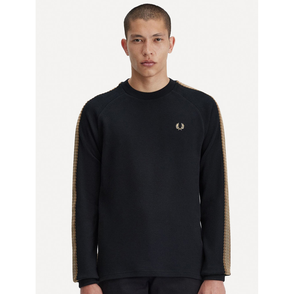 Blusa Fred Perry Masculina Crochet Taped Track Preta | Shopee Brasil