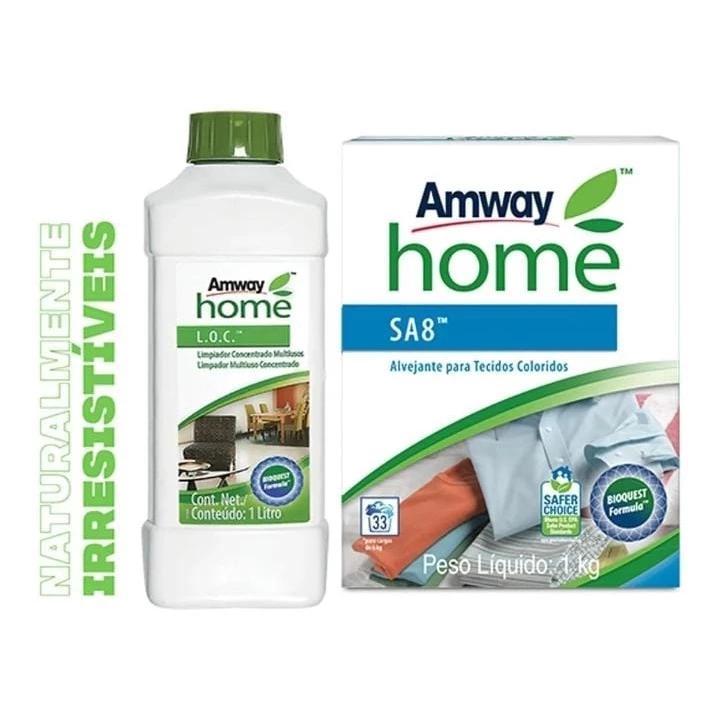 Kit Lavagem A Seco Loc Multiuso + Sa8 Alvejante Amway Home