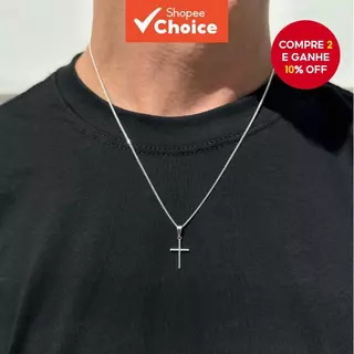 Colar Minimalista Masculino com Cruz - Joia Elegante para Todas as Ocasiões em Oferta na Shopee
