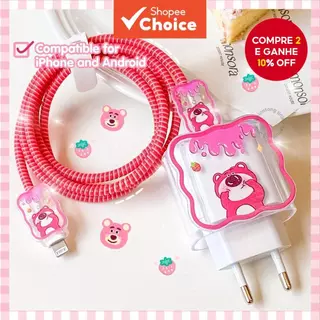 5 Pçs Conjunto Caso Carregador Para iPhone 18W/20W Protetor De Cabeça De Carregamento Onda Borda Cabo Mordida Capa Fio E em Oferta na Shopee