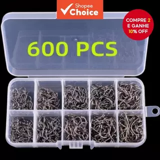 Conjunto De Anzol De Peixe , Aço De Alto Carbono , Anzóis Farpados Para Água Salgada , Equipamento De Pesca De Doce em Oferta na Shopee
