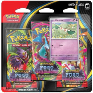 3 PACOTES DE BOOSTER DE MEGAEVOLUÇÃO - FOGO FANTASMAGORICO - 35676 - 10187 em Oferta na Shopee