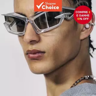 Nova Moda Futura Tecnologia Óculos De Sol Espelho Vintage Punk Feminino Hip Hop Tons em Oferta na Shopee