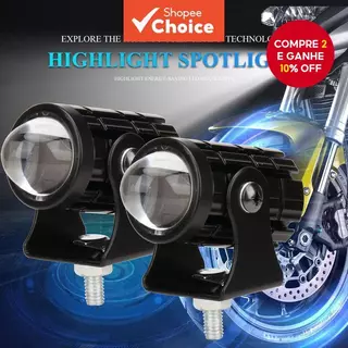 Faróis LED Modificados Para Motocicleta Branco Amarelo De Alta Qualidade 74SMD em Oferta na Shopee