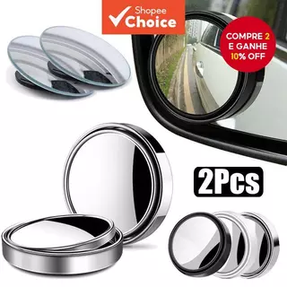 2 Pçs Quadro Redondo Convexo Espelho De Ponto Cego Segurança Condução Grande Angular 360 Graus Ajustável Retrovisor Clar em Oferta na Shopee