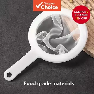 1pc , Peneira De Malha , Filtro Plástica Multifuncional Com Alça Suco De Chá Em Pó De Leite De Soja , em Oferta na Shopee