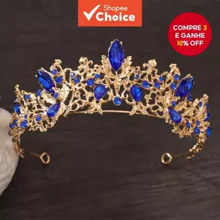 Conjunto De Coroa De Noiva De Cristal Brilhante Coreano Para Sessão De Fotos De Casamento em Oferta na Shopee