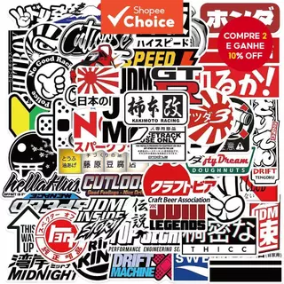 JDM Adesivos De Rua Japoneses 50 Peças Fofos À Prova D'água Adesivo Para Laptop em Oferta na Shopee