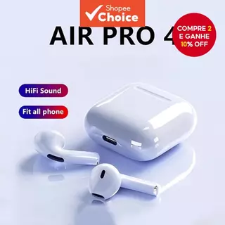 TWS Pro4 Bluetooth 5.3 Fones De Ouvido Sem Fio 9D Estéreo Alta Fidelidade Fone Microfone Verão Viagem Essencial Ano Novo em Oferta na Shopee