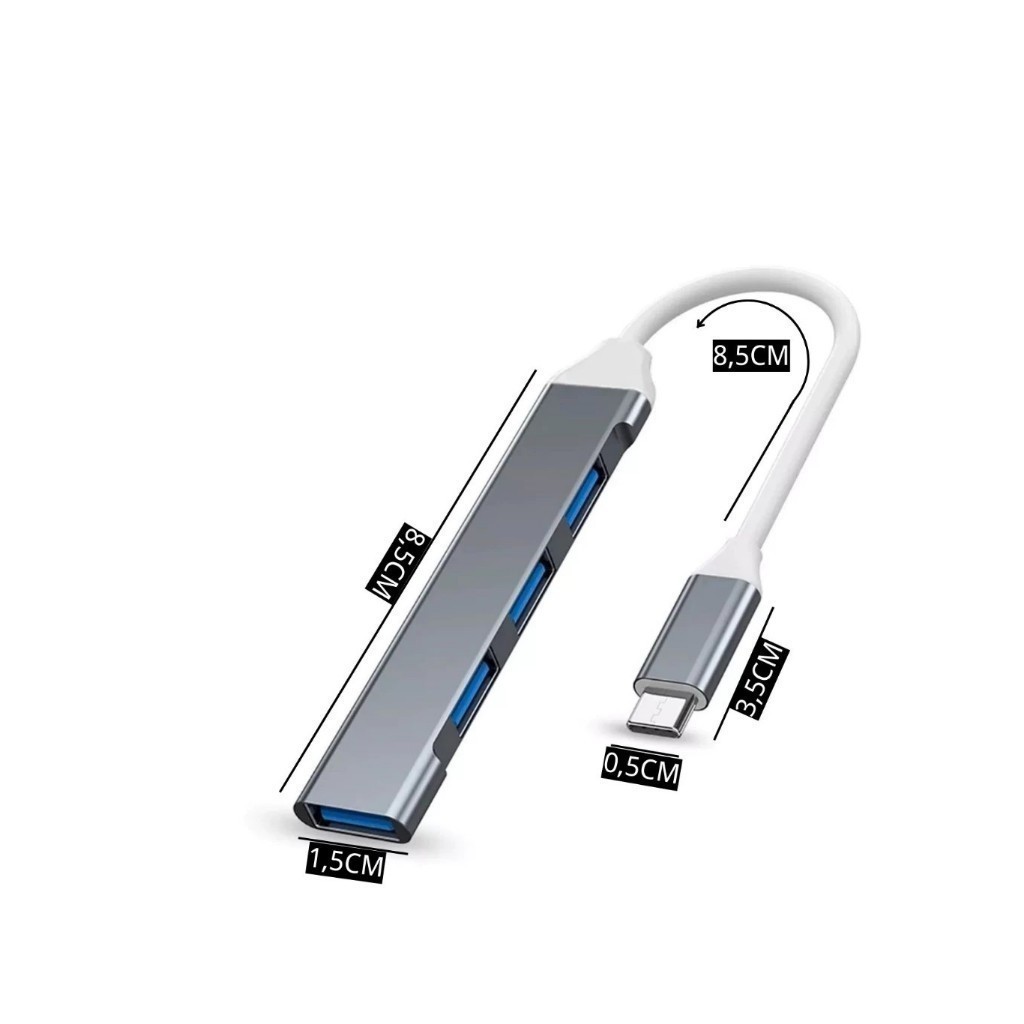 Usb Type-c 4 Portas Usb 3.0 5 Gbps MarisaStore