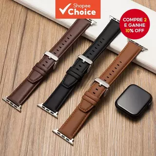 Pulseira De Couro Para Apple Watch Se Encaixa Em 49 Mm 44 45 42 40 38 41 Unissex em Oferta na Shopee