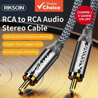 Riksoin Cabo Coaxial Digital Ouro RCA Para HiFi Fio Auxiliar Áudio Home Theater Subwoofer