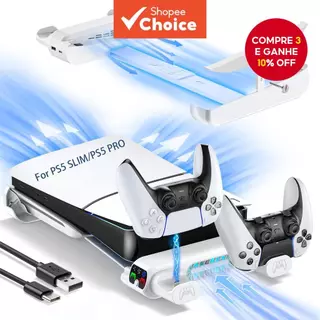 Suporte Horizontal Com Carregador De Controlador De Ventilador De Resfriamento Para Disco PS5/PS5 Slim PRO Edições Digit em Oferta na Shopee