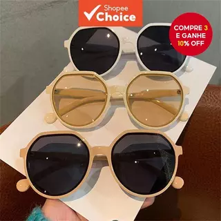 Óculos de sol marrom ins estilo feminino versão coreana na moda influenciador estilo Retro pequeno quadro branco óculos em Oferta na Shopee