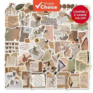 50 Peças Adesivos De Jornal Vintage-Decalques À Prova D'água Para Decoração De Diário , Copo E Notebook em Oferta na Shopee