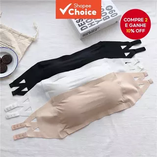 Bralette Preto Sem Costura De Seda Gelada Respirável-Sutiã Bandeau Branco Confortável Rastros em Oferta na Shopee
