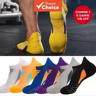 1 Par De Meias Esportivas Confortáveis , Com Amortecimento E Respiráveis De Corte Baixo No Tornozelo em Oferta na Shopee