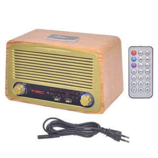 Caixa de som portátil retrô 35W RMS com Bluetooth Radio AM/FM - TRC 212 em Oferta na Shopee