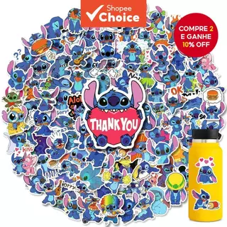 100/50 Pcs Anime Lilo & Stitch Adesivos Graffiti Impermeáveis Para Capacete Bicicleta Mão Conta Lápis em Oferta na Shopee