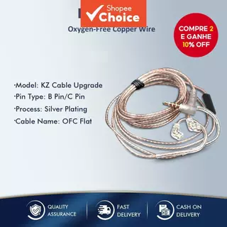 KZ Original Fio De Cobre De Alta Pureza OFC 0.75mm Banhado A Ouro Atualização Cabo De Fone De Ouvido eadset em Oferta na Shopee