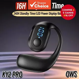 KY2 PRO Fones de Ouvido Sem Fio HiFi com Gancho de Música e Cancelamento de Ruído para Todos os Smartphones em Oferta na Shopee
