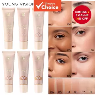 Conjunto De Base De 6 Cores YOUNG VISION : Cobertura Invisível , Correção De Tom De Pele , Ocultação , Fosca E Hidratant em Oferta na Shopee