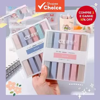 6PCS Morandi Highlighters-Canetas Pastel Fluorescentes Para Registro No Diário E Anotações (Esquema De Cores Elegante) em Oferta na Shopee