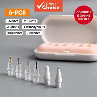 6 Pacotes De Pontas Finas Para Apple Pencil 1/2/USB-C , Conjunto De Substituição Coloridas Esboço Digital , Termo De Mol em Oferta na Shopee