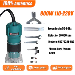 Tupia Laminadora 900W Pinça 6mm - 110V ou 220V NK